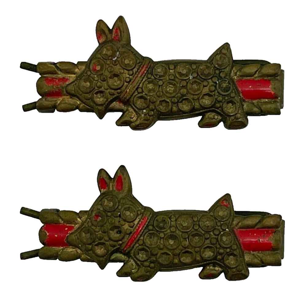 Lot of 2 Vintage Dog Hair Barrettes Metal Plastic Hair Clip Hair Accessories